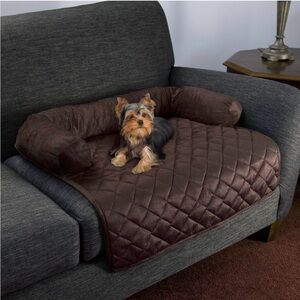 Brown Dog Sofa Protector with Bolster